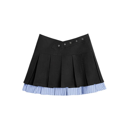 Fabric Patchwork Striped Skirt