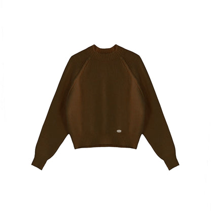 Brown Crewneck Pullover Top