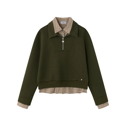 Layered Check Sweatshirt Set-Up