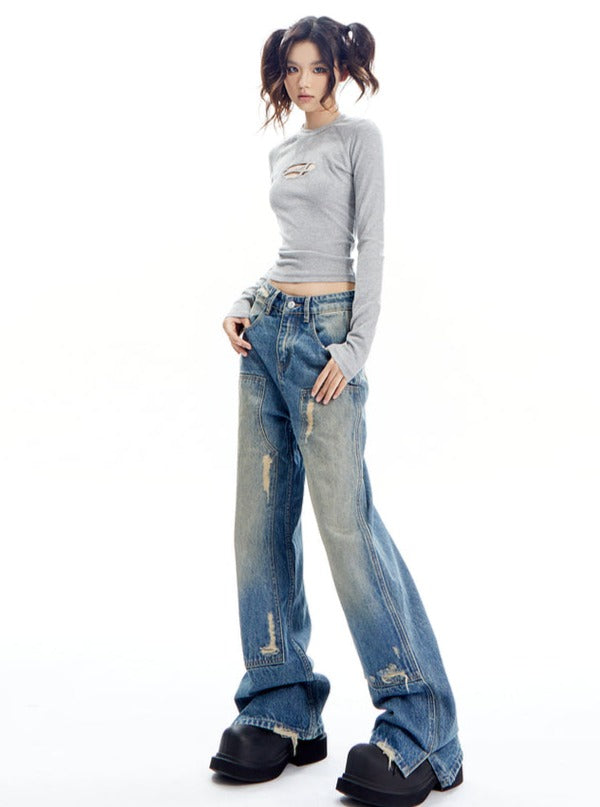 American Loose Wide Legs Jeans Pants