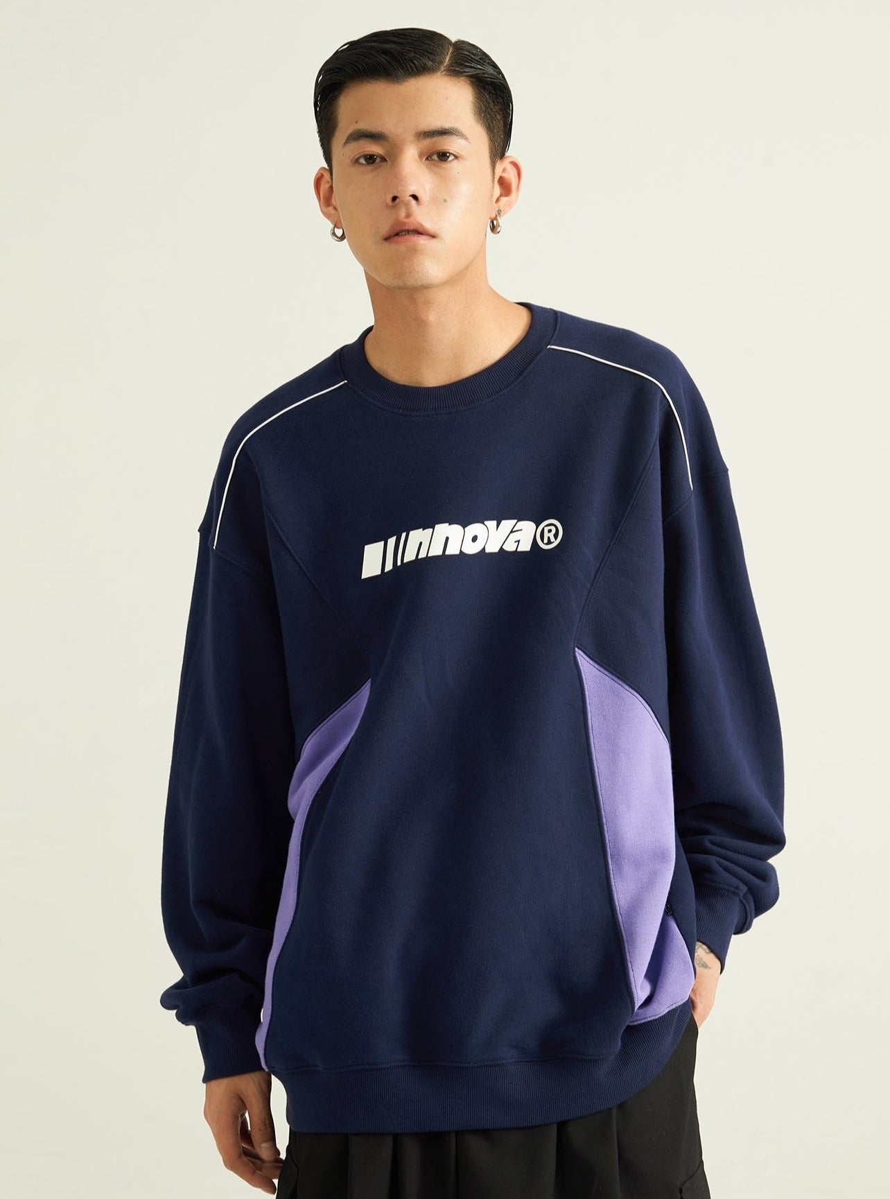 Crewneck Langarm -Paar Sweatshirt