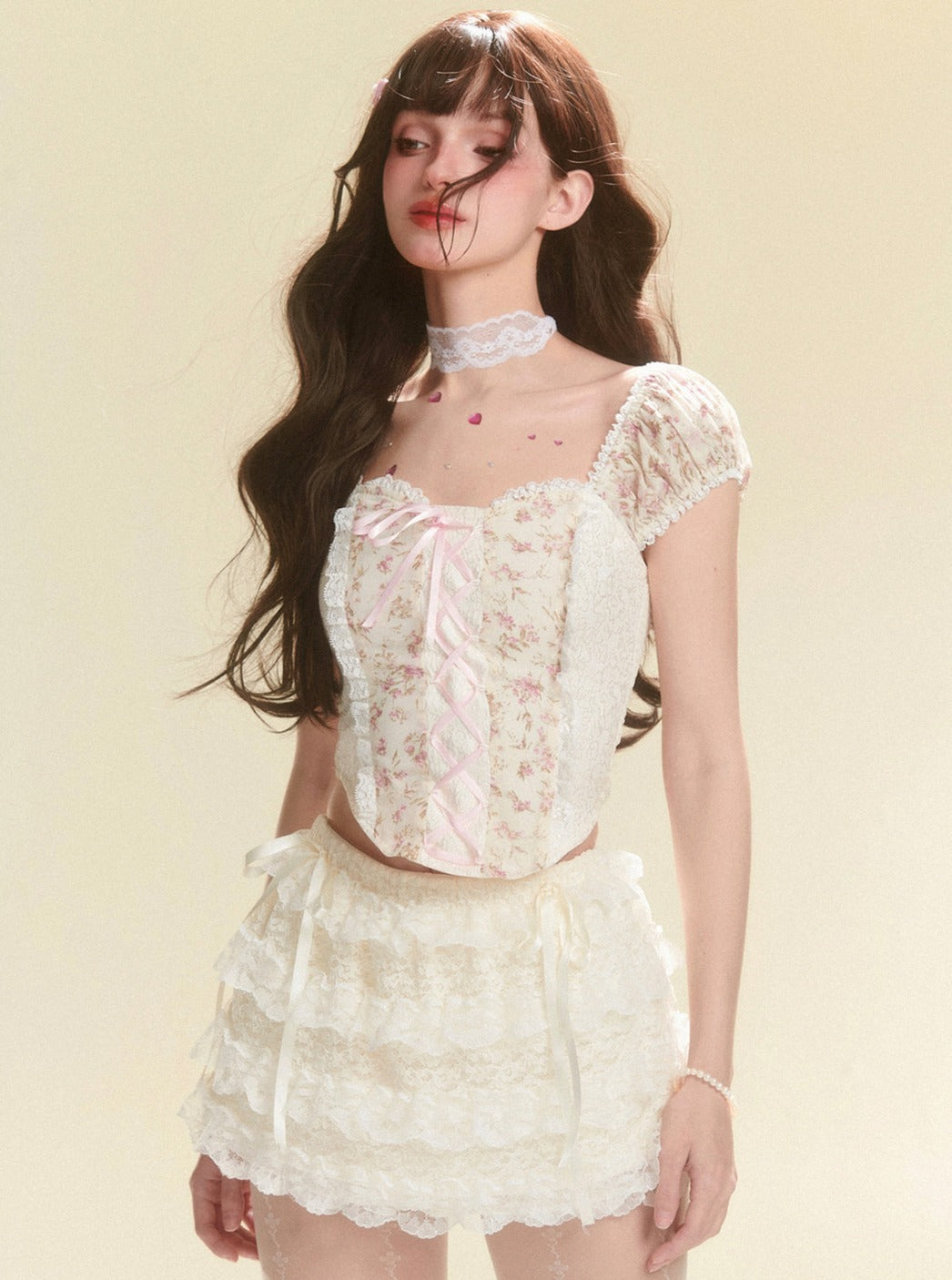 Gentle Trap White A-Line Skirt