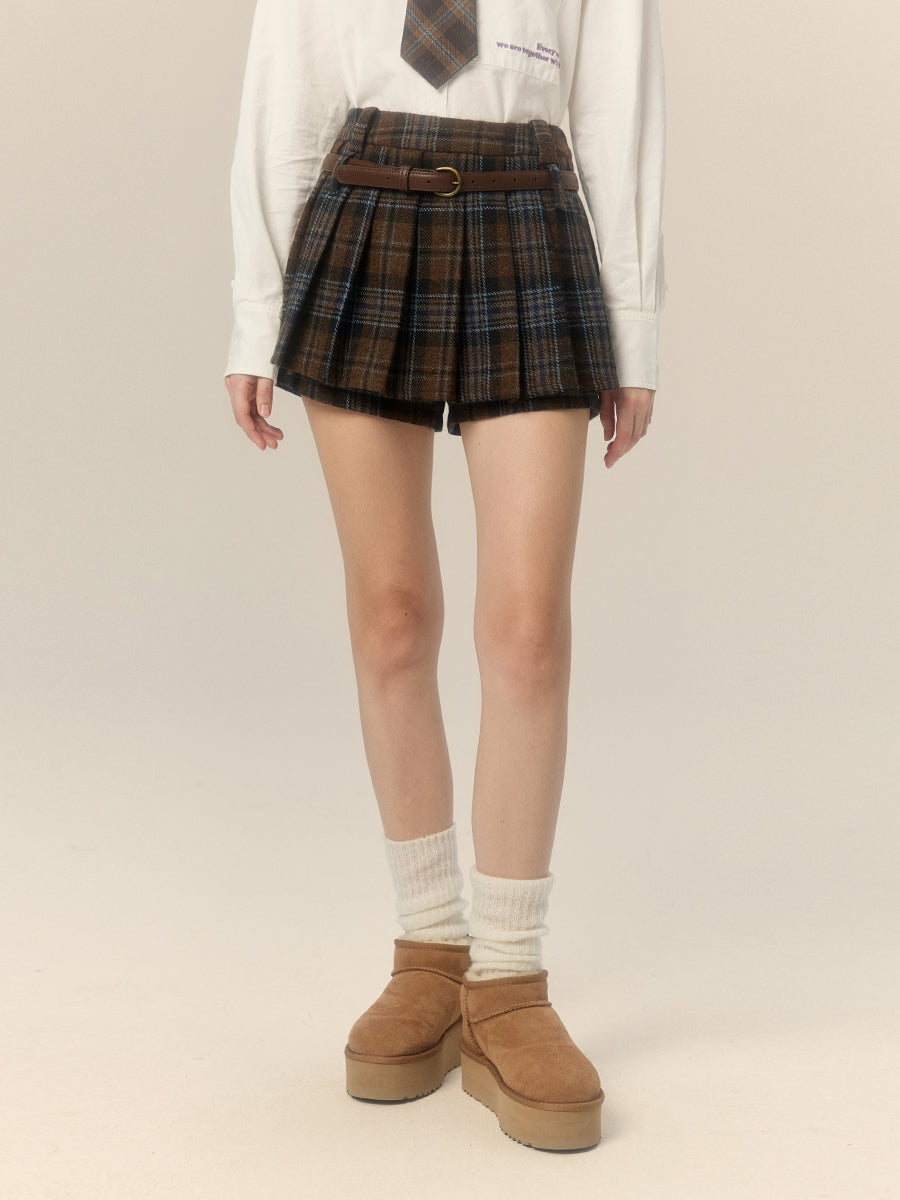 College Style A-Line Pleated Skirt
