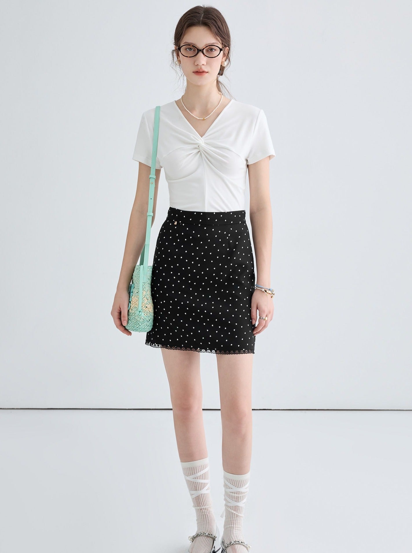 Sweet Peach Polka Dot Skirt