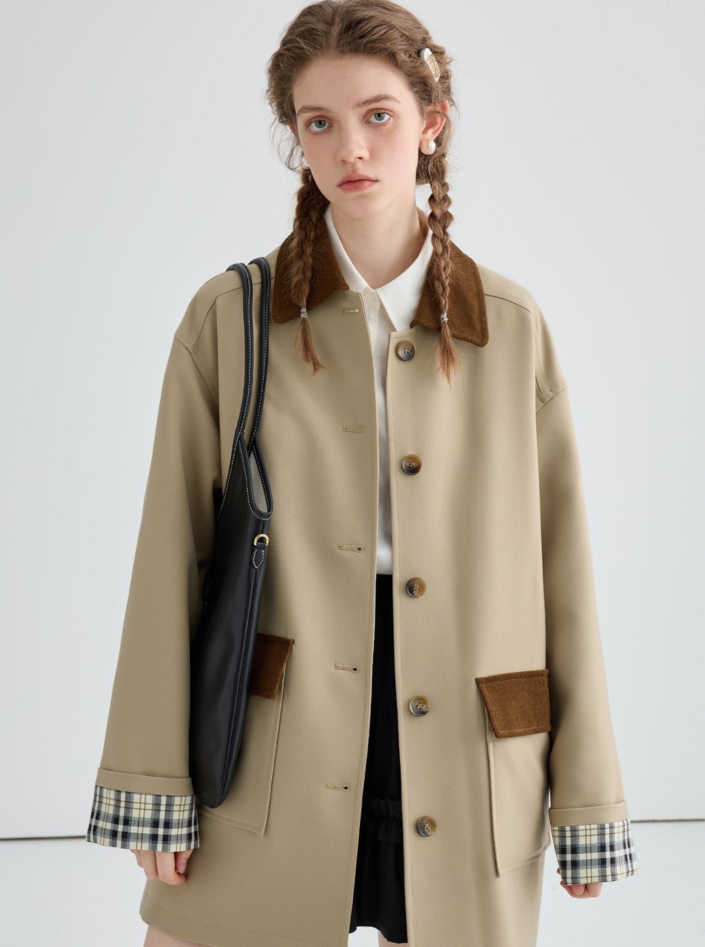 Patchwork trench coat