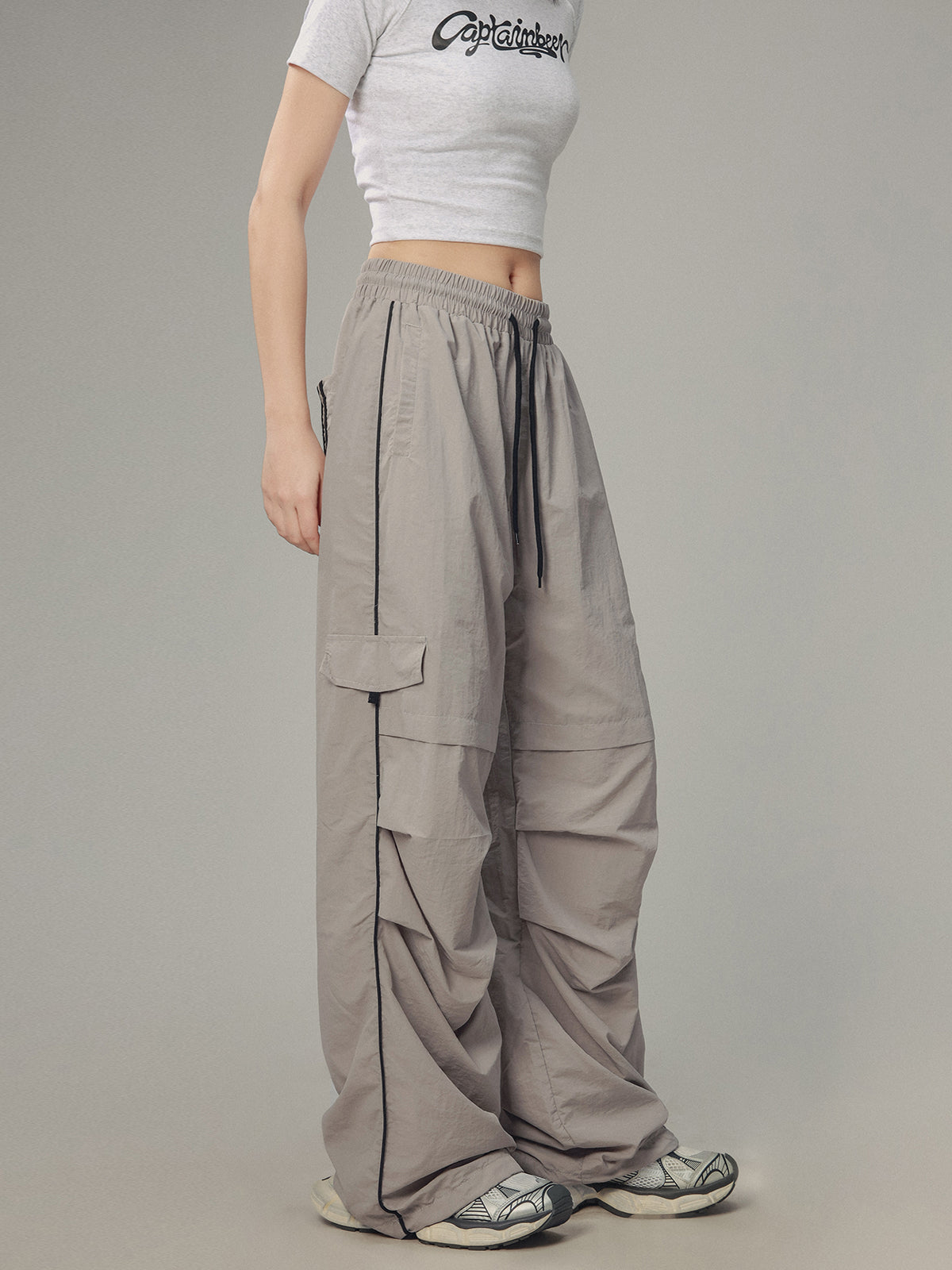 Unisex Black Casual High Street Pants