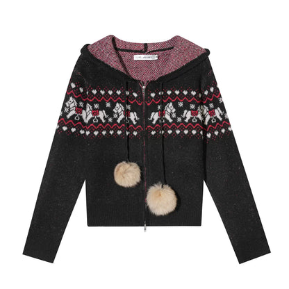 Wool Blend Fair Isle Jacket Set-Up