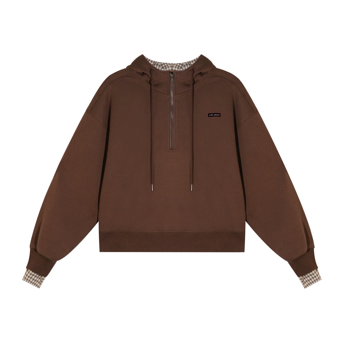 Patterned Patchwork Hooded Sweatshirt Set-Up