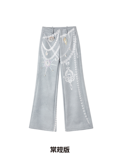 Pearl Print Fleece-Lined Pants