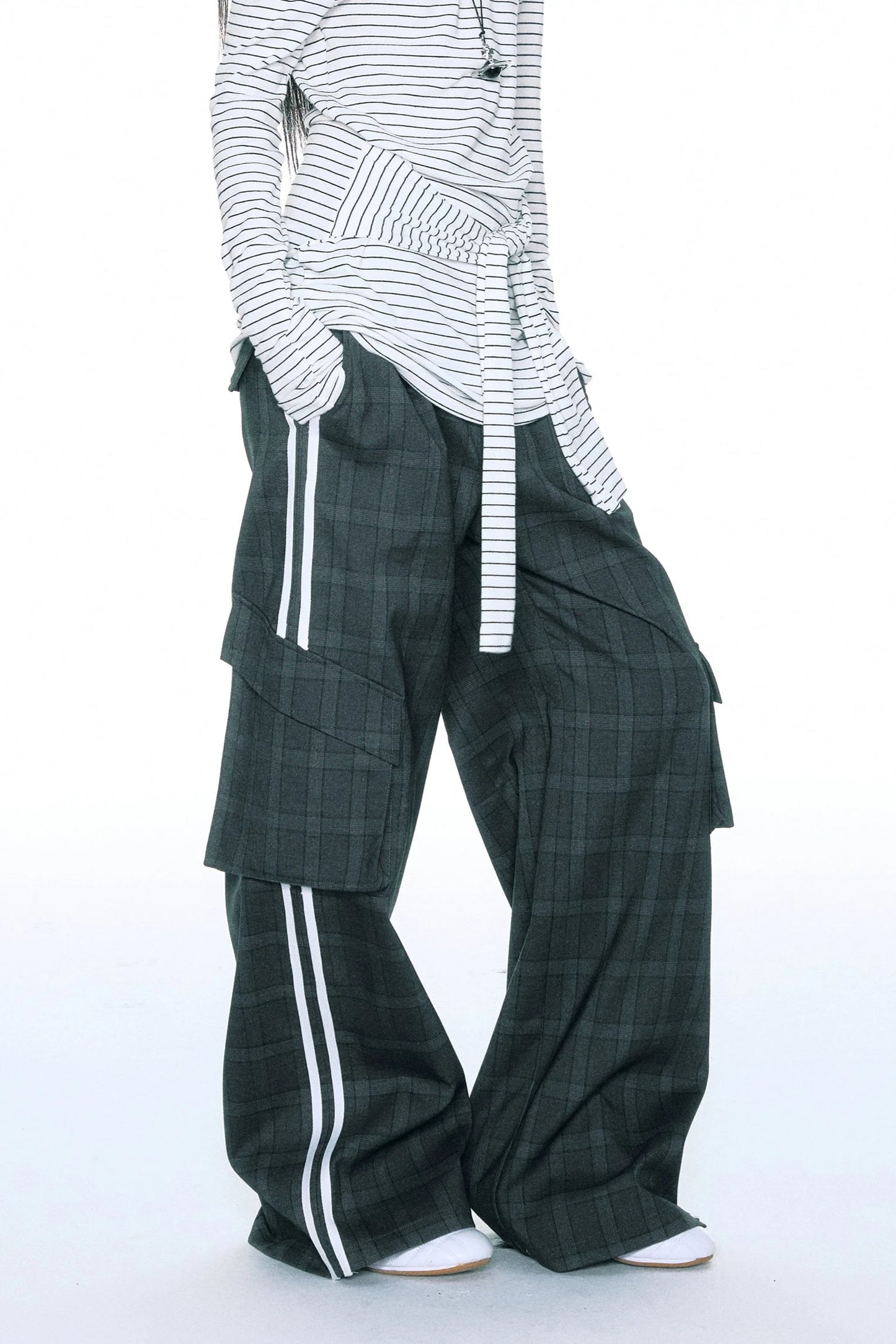 [Curriges September 26 New Product] autumn and winter hot girl design sense loose and thin drape cargo trousers