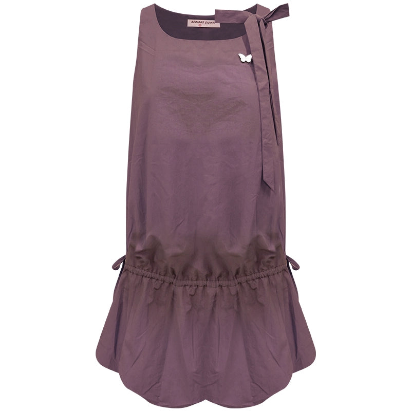 Retro Floral Purple Camisole Dress