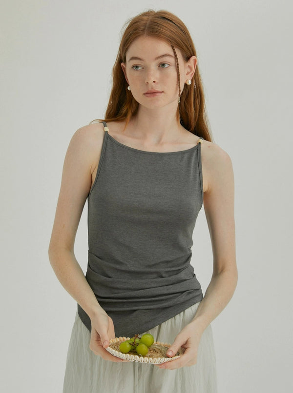 Tencel Pinch-Pleated Tank Top