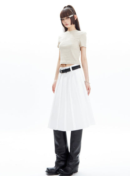 American Pleated A-line Half Skirt