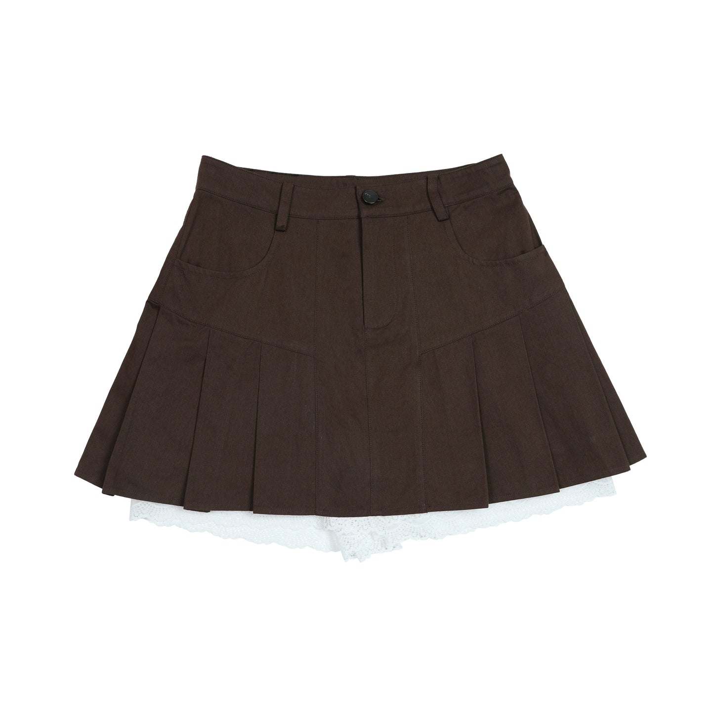 Lace Stitched Pleated Hakama Skirt