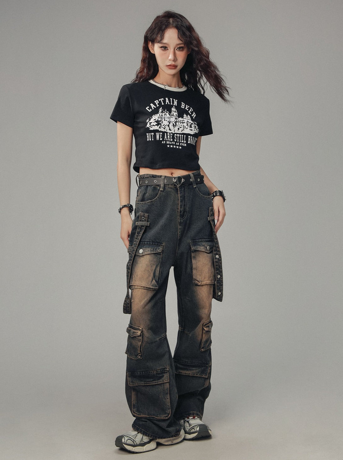 American Wash Distressed Jeans-Hose