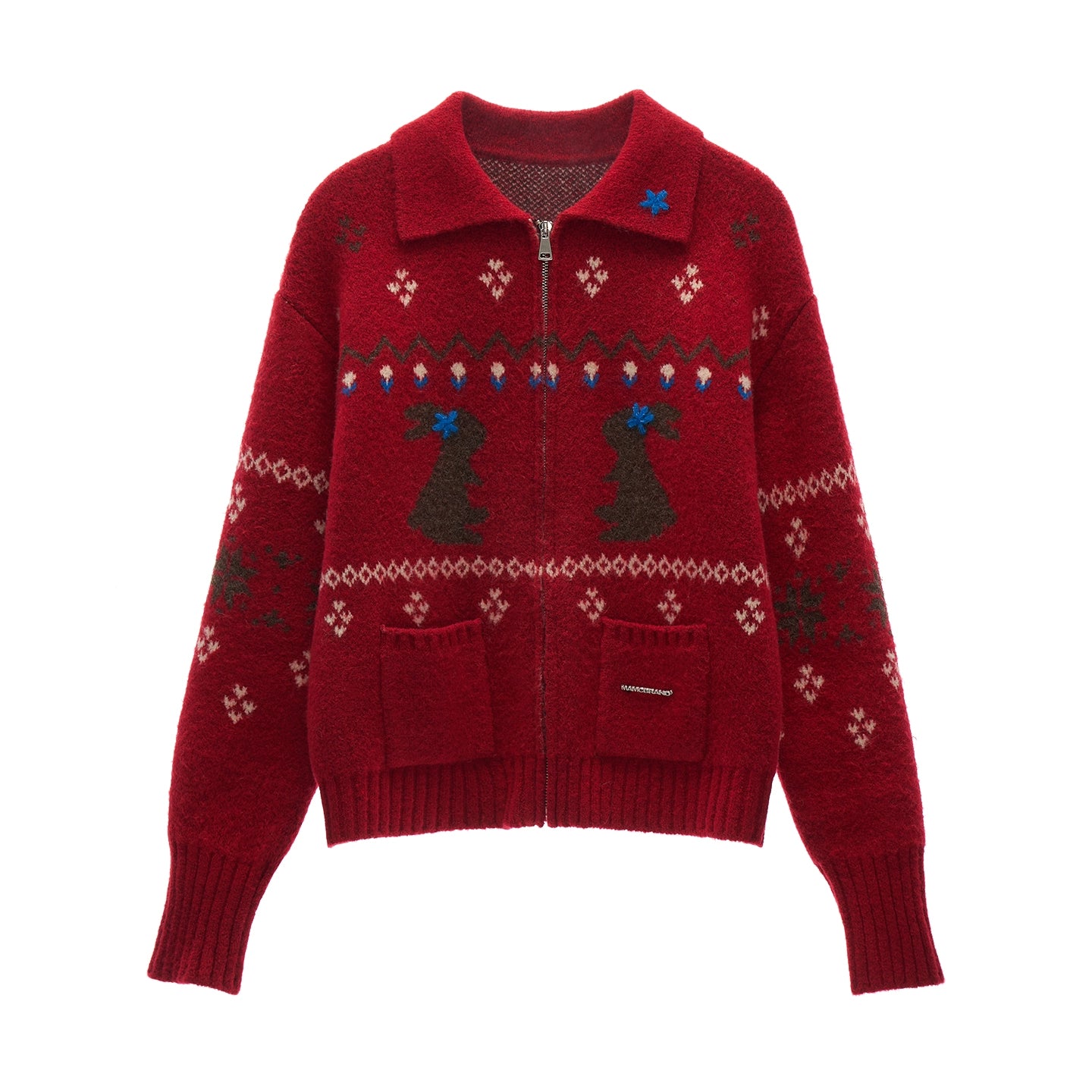 Snowflake Rabbit Knit Cardigan