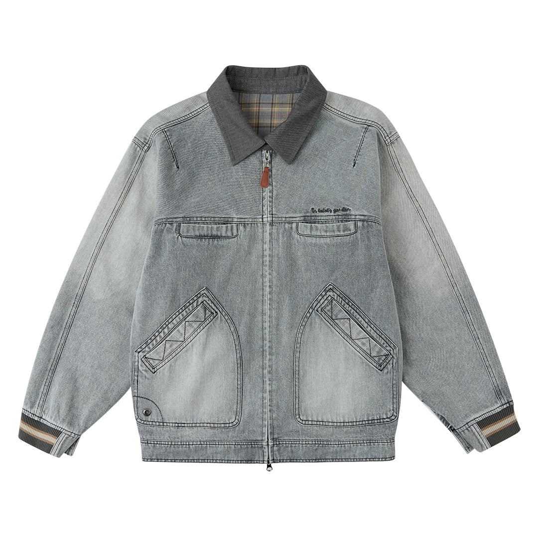 Distressed Grey Cargo Jacket