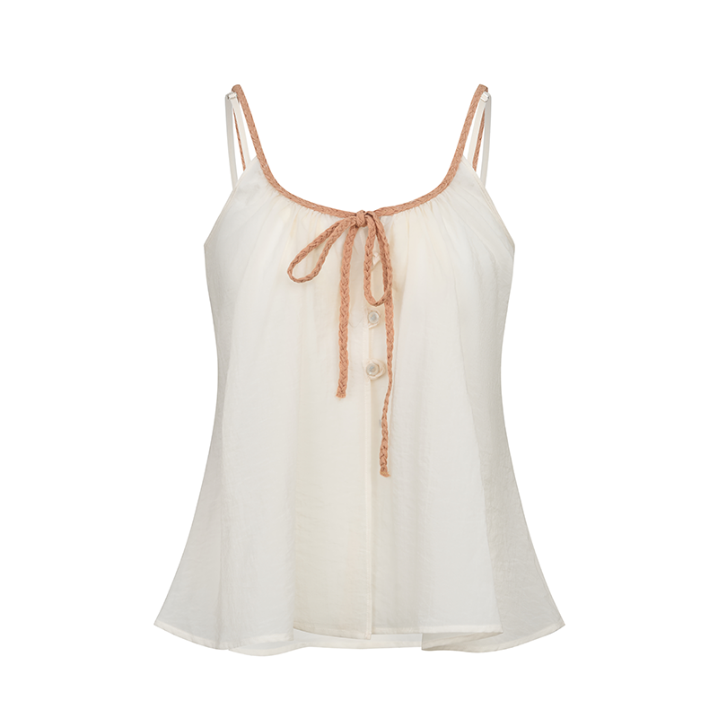 White Lace-up Camisole Set
