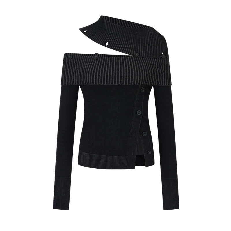 Light And Shadow One-shoulder Top