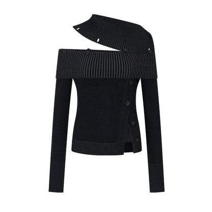 Light And Shadow One-shoulder Top