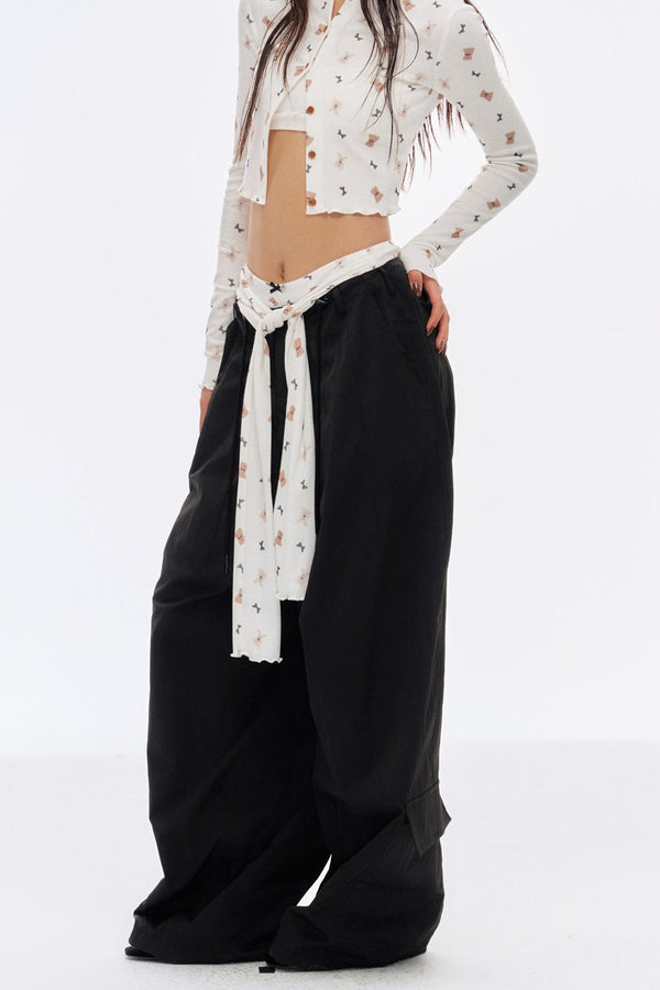 Retro Loose Low-Rise Cargo Pants