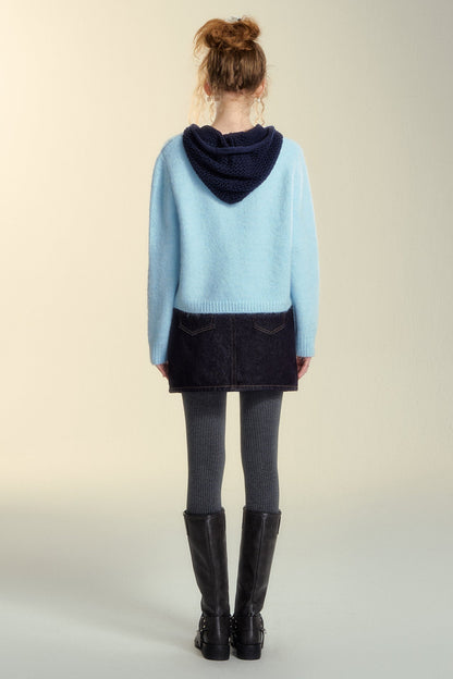 Hooded Cut-Out Sweater Top