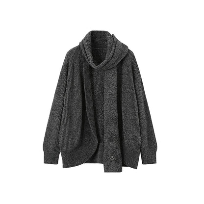 Chenille Knit Scarf Cardigan