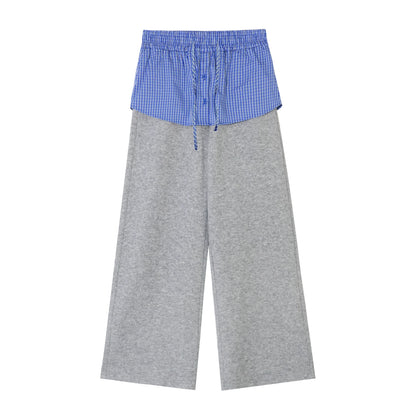 Plaid Mini Skirt Top With pants Set-Up