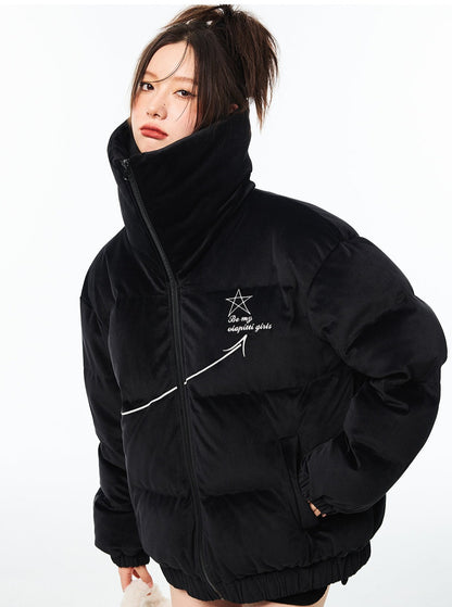 double-layered high-neck down jacket
