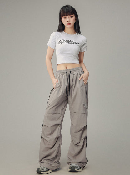 Unisex Black Casual High Street Pants