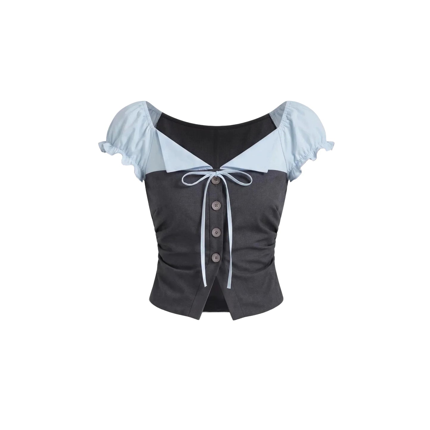 Color-Block Patchwork Top and Pants Set-Up