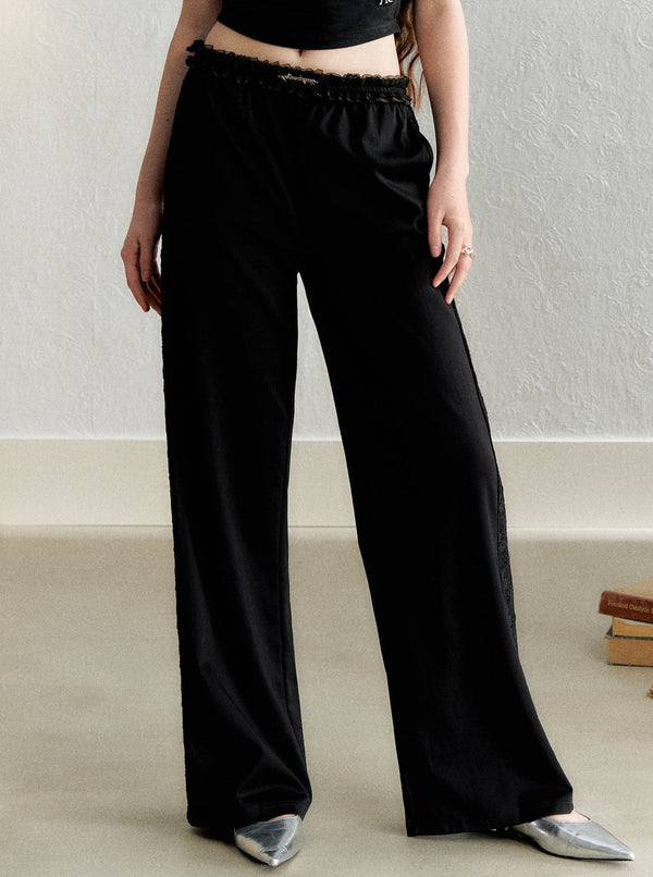 Patchwork Lace Casual Pants