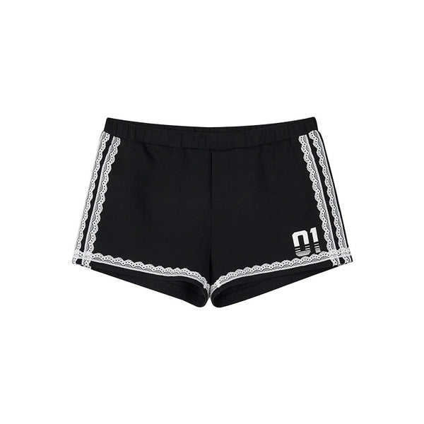 Lace Monogram Print Two-Piece Set-Up