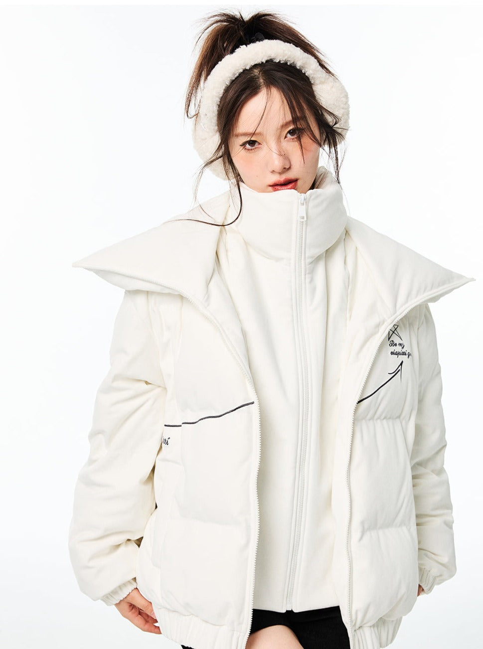 double-layered high-neck down jacket