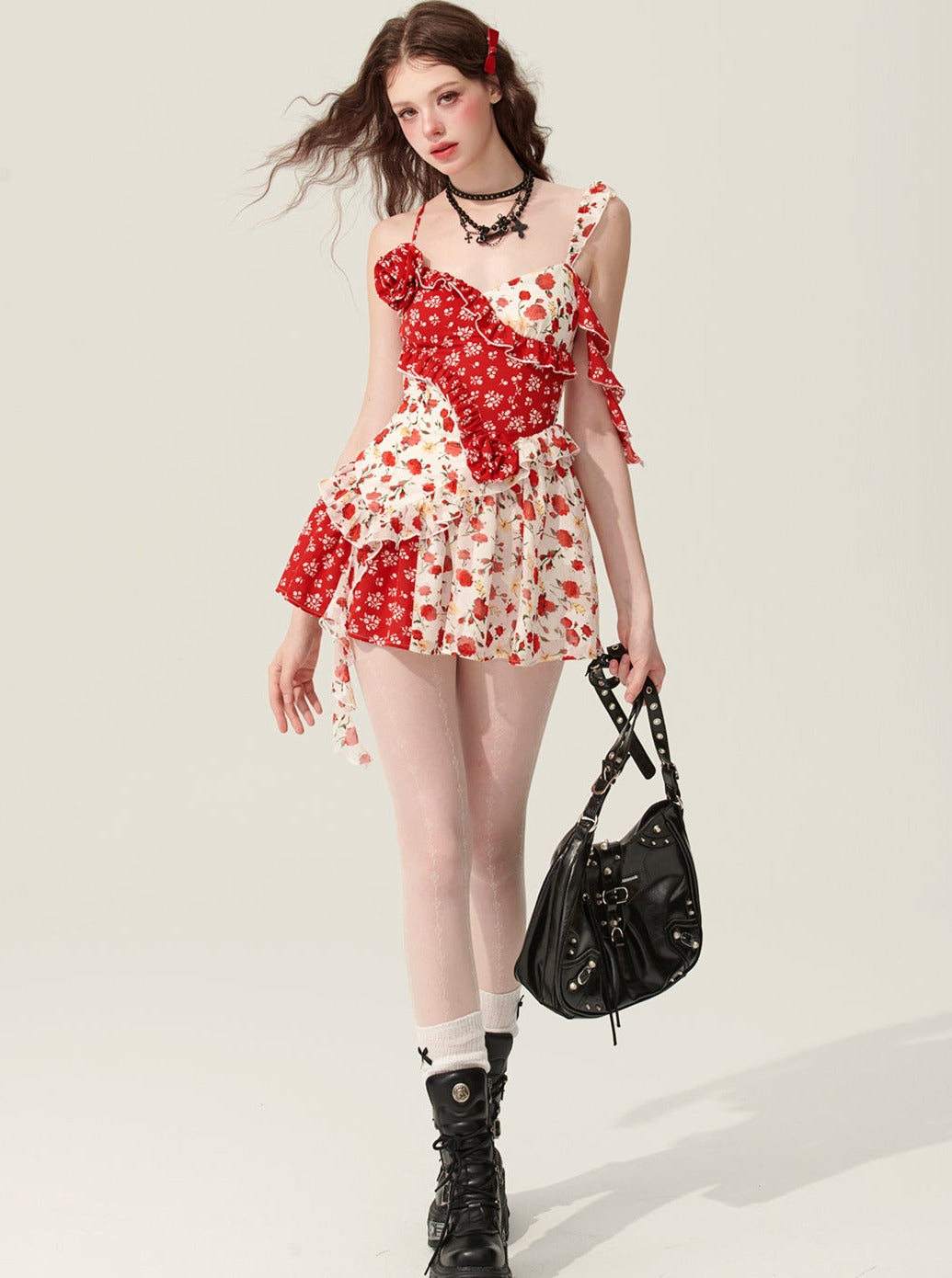 Red Fantasy Floral Dress