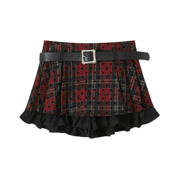 Polka Dot Check Patchwork Two-Piece Set-Up