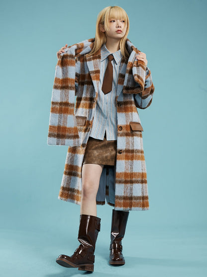 Mid-Length Plaid Jacket