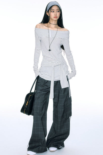 [Curriges September 26 New Product] autumn and winter hot girl design sense loose and thin drape cargo trousers