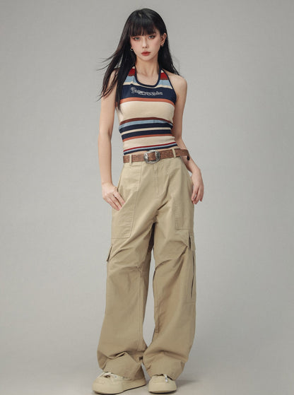 Vintage Khaki Cargo-Hose