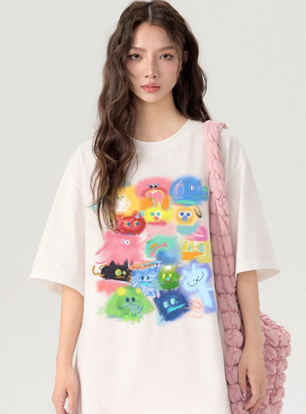 Inkjet Color Graffiti T-Shirt