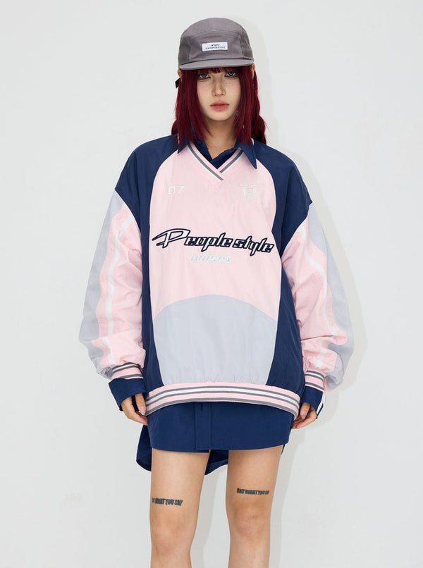 American retro sporty loose top