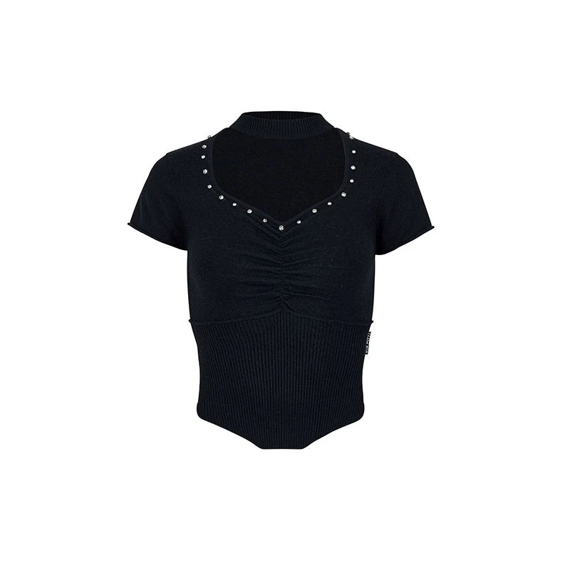 Rhinestone Choker Top