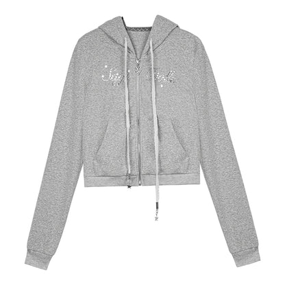 Diamond Hooded Sweatshirt Jacket