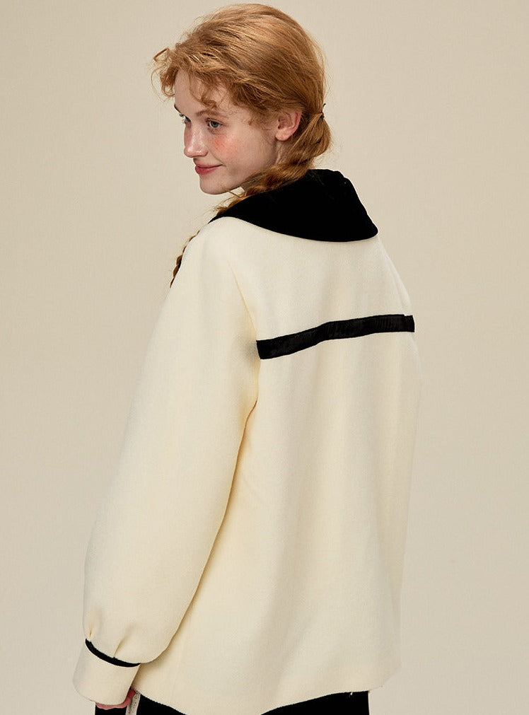 White Midi Woolen Coat