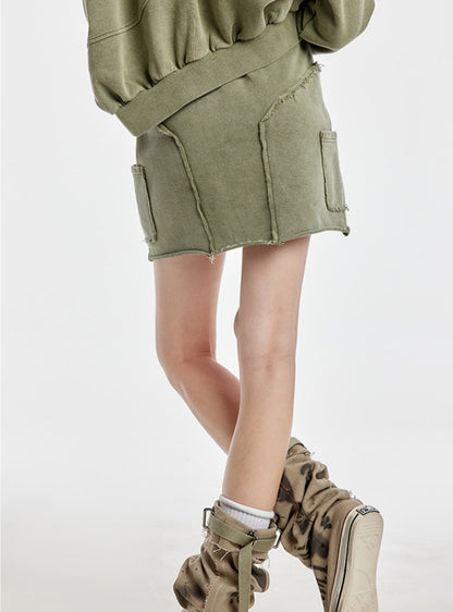 Niche Design Army Green Skirt