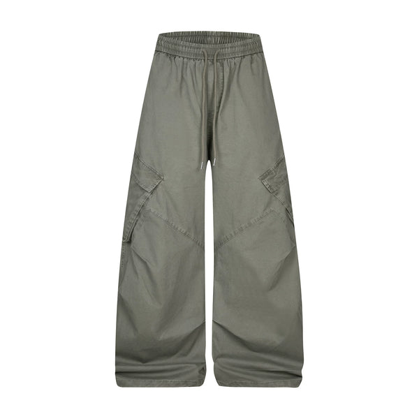 Washed Black-Gray Wide-Leg Jeans