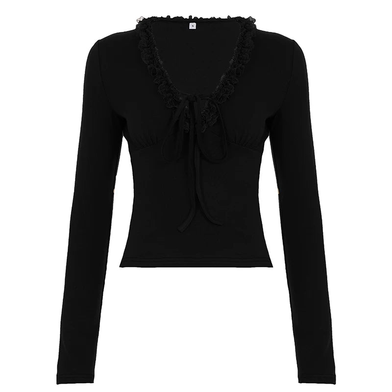 Retro Lace Slim-Fit Top