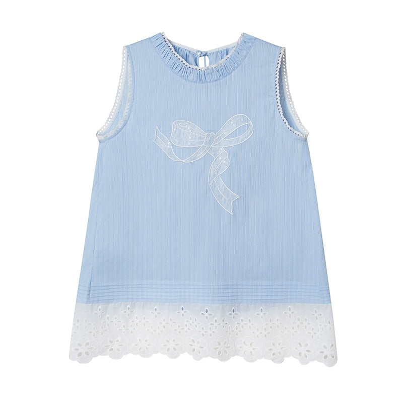 Embroidered Patchwork Sleeveless Top