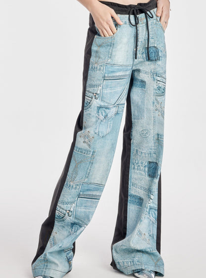 Ether Blue Stitched Jeans