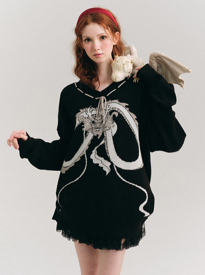 Dragon Loose Knitted Sweater